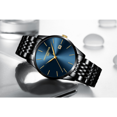 瑞之缘 正品超薄时尚潮流机械精钢带石英表手表简约男士腕表学生防水男表