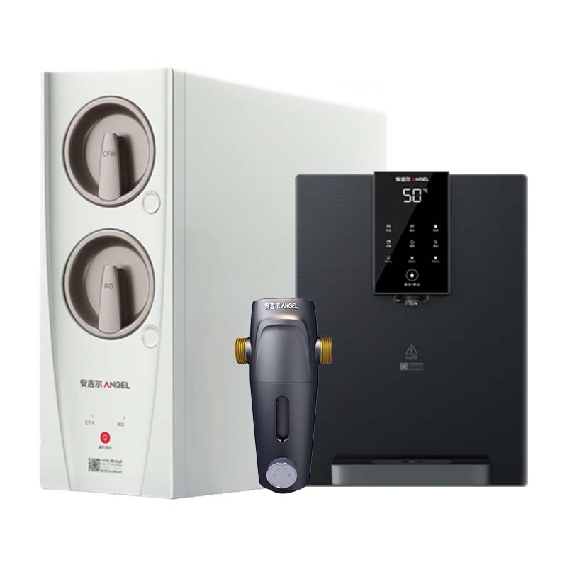 安吉尔家用净水器母婴直饮机纯水直饮式净水机5年长效RO反渗透厨下式过滤器玉龙Pro1000GSE+前置+管线机三件套