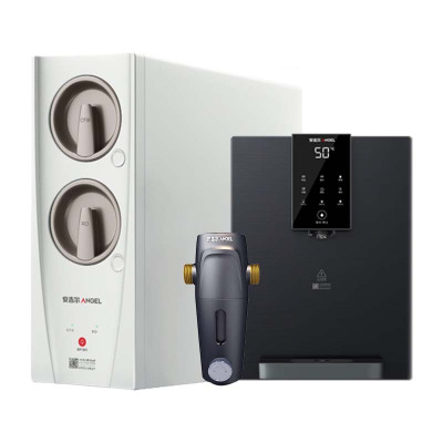 安吉尔家用净水器母婴直饮机纯水直饮式净水机5年长效RO反渗透厨下式过滤器玉龙Pro1000GSE+前置+管线机三件套