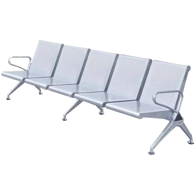 臻远ZY-JCY-10 连排椅机场椅公共座椅等候椅 加厚银色机场椅五人位