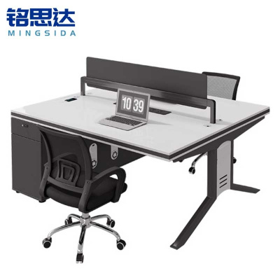 铭思达办公桌1.4米对坐双人含椅套