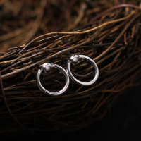 新款女925纯银耳钉极简精致银饰气质耳环不过敏耳饰简约百搭圆圈送女朋友老婆情人节七夕生日礼物
