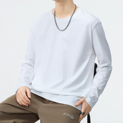 |秋季新款韩版潮流纯棉男士卫衣休闲宽松内搭纯色卫衣男