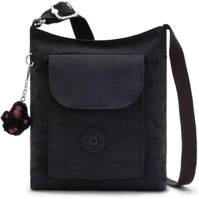 Kipling凯浦林斜挎包女轻便实用时尚百搭黑色前翻盖口袋挂饰