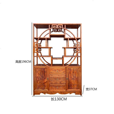 中式实木博古架仿古榆木多宝阁茶具架古董架茶叶展示柜隔断陈列柜