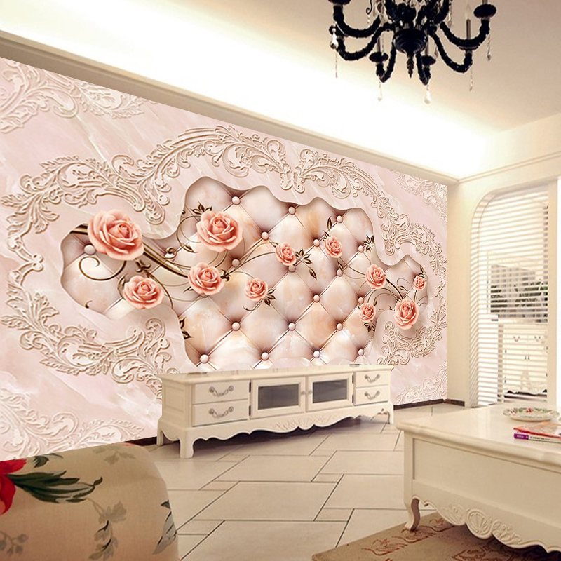现代欧式大型壁画3d立体墙纸客厅电视背景墙3d软包沙背景墙壁纸壹德壹
