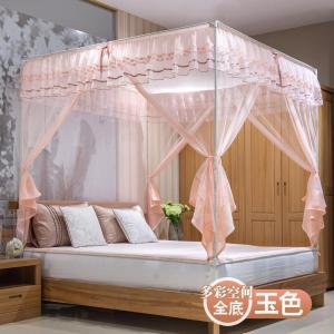 美帮汇新款蚊帐家用三开拉链1.8m床1.5m蒙古包儿童防摔坐床式支架纹账