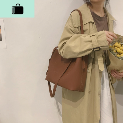 高级感洋气大包包女2020新款时尚水桶包学生休闲大容量单肩斜挎包NEW LAKE女斜挎包