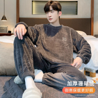 珊瑚绒睡衣男士冬季加绒加厚秋冬款2025新款法兰绒保暖家居服套装