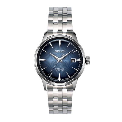 精工SEIKO自动机械男表SRPB41J1精钢表带商务圆形蓝宝石镜面折叠扣50米防水