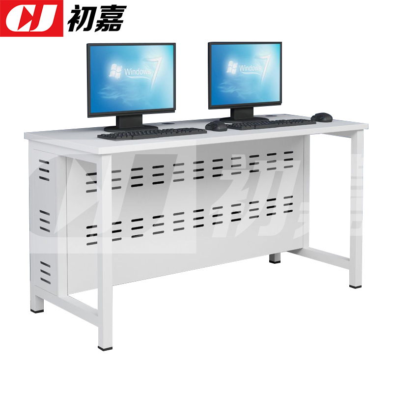 初嘉(CJ)钢架电脑桌培训桌机房电脑桌学习桌课桌 双人位R款