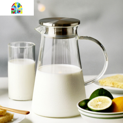 加厚2L壶杯家用冷水高温容量防爆扎壶晾凉果汁玻璃耐热白开水大瓶 FENGHOU 1.3L三角壶+2只直筒杯凉水壶