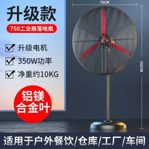 钻石牌电风扇工业扇落地扇大功率商用强力电风扇工厂大风力牛角扇 750铝镁叶