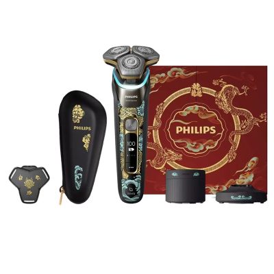 飞利浦(PHILIPS)剃须刀电动刮胡刀1小时快充高端9系胡须刀送男友送老公 [蜂巢9系Pro+]S9889龙年限定礼盒
