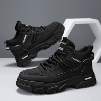 高帮男鞋新款秋季英伦风工装马丁靴皮面防水中帮运动休闲潮鞋