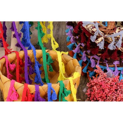 彩色流苏棉线花边辅料装饰衣服服装毛边黑色裙边布料衣服布料创意简约家居家用缝纫布带配件家居用品