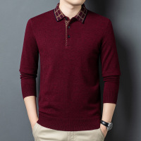 430克精仿男士羊毛衫秋冬季新款翻领加厚保暖舒适打底毛衣男