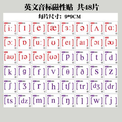 磁性英文大小写字母贴笔顺26个英文字母卡片教学黑板磁贴英语教具中号国际音标一套(送一支白板笔)