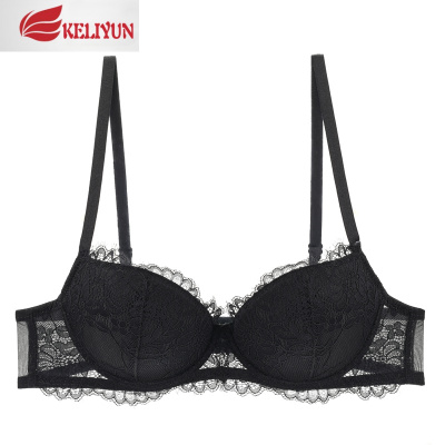 可莉允红色蕾丝薄杯文胸套装两排扣秋冬女内衣薄款聚拢性感胸罩大码胖mm文胸套装