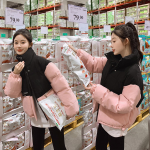 韩短款棉服棉衣女2023年新款小众设计感学生面包服小个子冬季外套