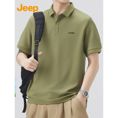 Jeep吉普美式休闲Polo衫男士2025年夏季透气轻薄款翻领短袖t恤男