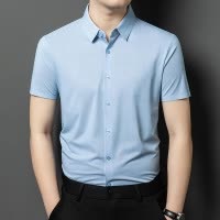 夏季男士短袖衬衫新款半袖中年休闲男装时尚男衬衣透气爸爸装百搭