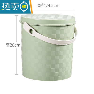 敬平带盖塑料桶凳子时尚储物小号水桶家用洗澡洗车钓鱼桶凳加厚 北欧绿15L大号
