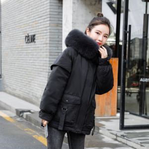 新款韩版羽绒服女短款连帽羽绒服白鸭绒大毛领女外套