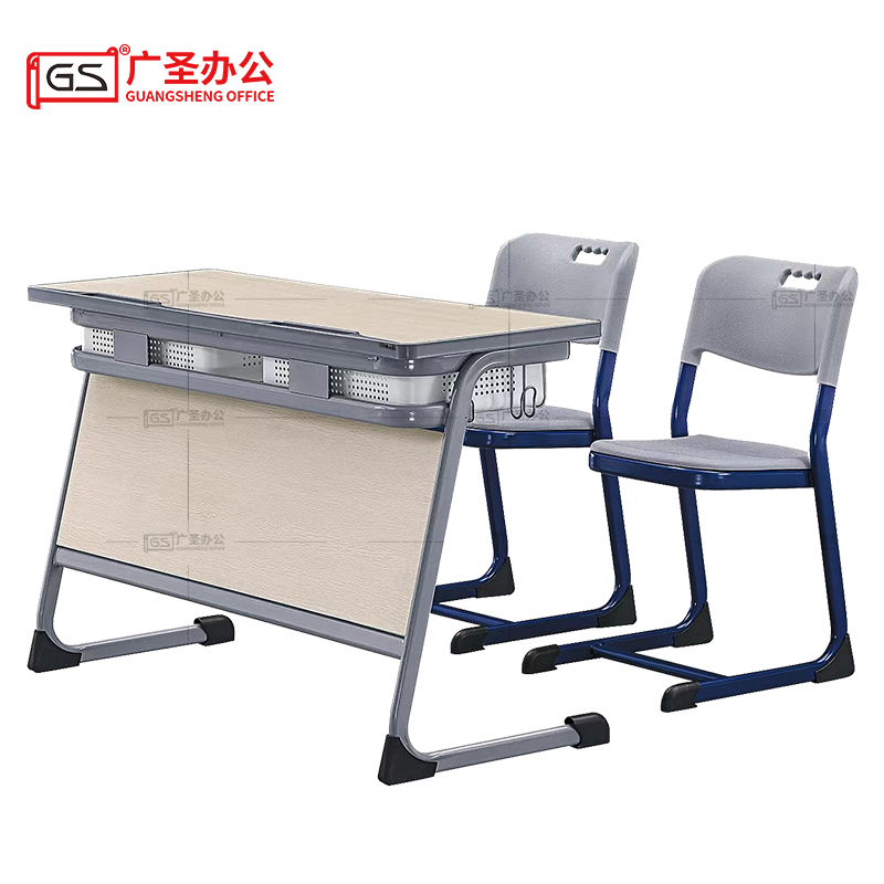 GS广圣 办公桌学习桌课桌椅培训桌椅教室1桌2椅 JX032 套