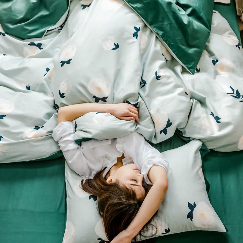 美帮汇60支长绒棉印花四件套全棉小清新春季床上用品床单被套田园风全棉