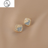 JiMi渐变色网红耳钉2023小众设计感方形耳饰女轻奢时尚耳环潮