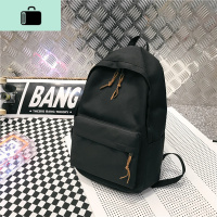 书包男时尚潮流帆布双肩包女高中大学生休闲简约休闲旅行电脑背包NEW LAKE 黑色