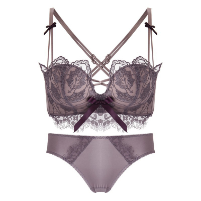 HLCOMAN性感内衣女小胸调整型美背文胸花瓣聚拢显大上托收副乳胸罩套装文胸套装