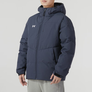安德玛(Under Armour)男装新款时尚简约百搭运动休闲舒适保暖连帽羽绒服25600804-001 ZP