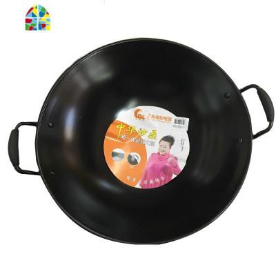 上海福如 双耳铁锅 炒锅 用铁铲双耳不粘炒锅煤气炉38-45cm FENGHOU 45