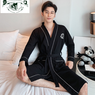 HLCOMAN春秋季睡袍男士棉日式浴衣和服长袍薄款酒店度假夏季浴袍睡衣