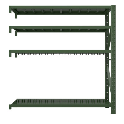 鑫升顺消防铁锹镐农具摆放架安保装备器材存放架绿色货架盾牌架中型-副架