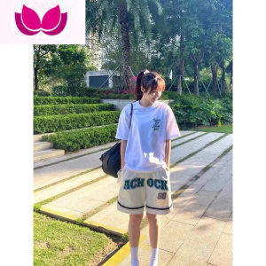 七斓美式高街刺绣短裤男夏季ins潮牌情侣宽松五分裤篮球运动阔腿裤子