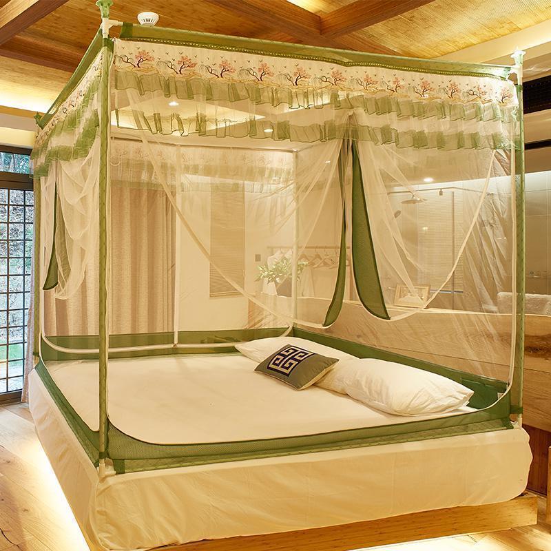 美帮汇新款家用蚊帐防摔 加密加厚 坐床拉链式1.8m床公主风1.5