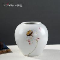 景德镇现代新中式陶瓷花瓶富贵竹插干花客厅日式禅意家居装饰摆件 三维工匠 花瓶三件套组合