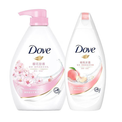 多芬 沐浴乳樱花甜香+弹润水嫩 (1000G+300G)(单位:件)