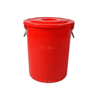 翌嘉YJ4122047 商用家用加厚塑料圆桶 50升红色带盖