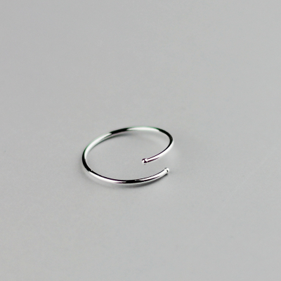 银饰新款戒指女纯银简约个性礼物ins潮精致单戒指环开口极细调节送女朋友老婆情人节七夕生日礼物