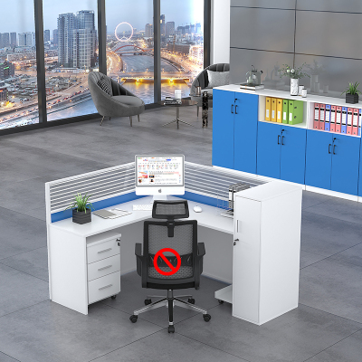 臻远 GWA-001 屏风办公桌 带活动柜+衣柜 L型单人位 1400*1400*1100