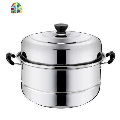 不锈钢蒸锅二层四层 加厚蒸笼蒸格汤锅双层煤气电磁炉蒸锅具 FENGHOU 四层加厚蒸锅-30cm