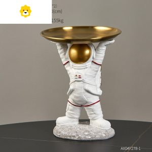 创意玄关钥匙收纳托盘宇航员摆件轻奢客厅房间卧室太空人装饰品 JING PING