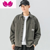 七斓日系工装衬衫男装潮流帅气学生休闲长袖内搭衬衣痞帅外套百搭