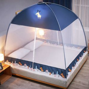 免安装蒙古包蚊帐家用1.8x2米双人床1.5米学生宿舍单人0.9m