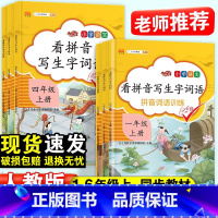 [2本套]看拼音写生字词语+阅读理解 一年级上 [正版]看拼音写词语一年级二三四五六年级上册人教版拼音拼读训练小学语文阅