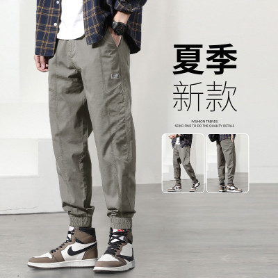 [2.5折价99.9元,叠加优惠券]唐狮男装裤子潮流宽松工装裤裤子男休闲裤束脚裤男男士休闲裤休闲裤男